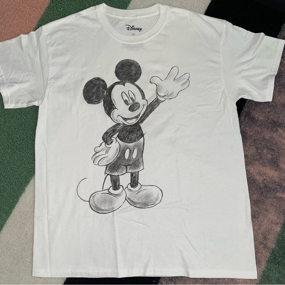 ✏️ Disney Front Back Hi Bye Sketch Mickey Unisex Tee